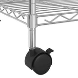 5-Tier Storage Shelf with Wheels 75x35x155 cm Chrome 250 kg