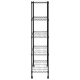 5-Tier Storage Shelf with Wheels 75x35x155 cm Black 250 kg - 45-Degree Angle