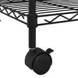 5-Tier Storage Shelf with Wheels 75x35x155 cm Black 250 kg - Low Angle