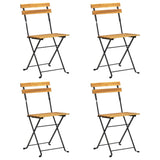 Folding Bistro Chair 4 pcs Solid Acacia Wood - Front View