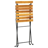 Folding Bistro Chair 4 pcs Solid Acacia Wood - Close-Up Angle