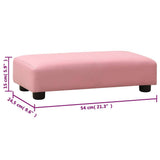 Children Sofa with Stool Pink Faux Leather - Extra Image