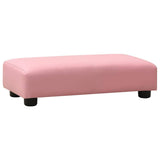 Children Sofa with Stool Pink Faux Leather - Low Angle