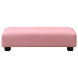 Children Sofa with Stool Pink Faux Leather