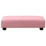 Children Sofa with Stool Pink Faux Leather