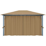 Gazebo with Curtain 400x300 cm Taupe Aluminium