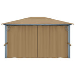 Gazebo with Curtain 400x300 cm Taupe Aluminium