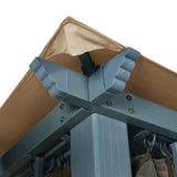 Gazebo with Curtain 400x300 cm Taupe Aluminium - Extra Image