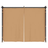 Gazebo with Curtains 3x3 m Taupe Steel