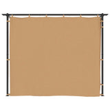 Gazebo with Curtains 3x3 m Taupe Steel - Top-Down View