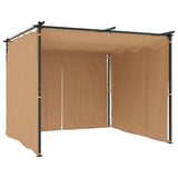 Gazebo with Curtains 3x3 m Taupe Steel - 45-Degree Angle