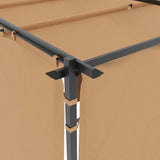 Gazebo with Curtains 3x3 m Taupe Steel - Rear View