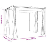 Gazebo with Curtains 3x3 m Taupe Steel - Low Angle