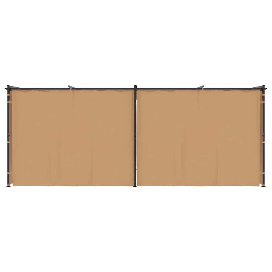Gazebo with Curtains 6x3 m Taupe Steel
