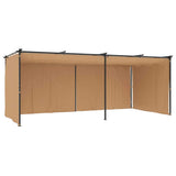 Gazebo with Curtains 6x3 m Taupe Steel - Rear View