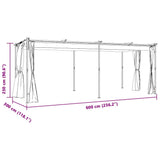 Gazebo with Curtains 6x3 m Taupe Steel - Extra Image