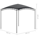Gazebo 3x3x2.65 m Anthracite 180 g/m? - 45-Degree Angle