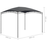 Gazebo 3x4x2.65 m Anthracite 180 g/m? - 45-Degree Angle