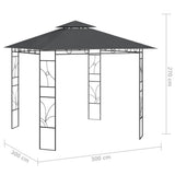 Gazebo 3x3x2.7 m Anthracite 160 g/m² - 45-Degree Angle