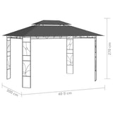 Gazebo 4x3x2.7 m Anthracite 160 g/m²