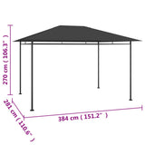 Gazebo 384x281x270 cm Anthracite 180 g/m?