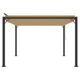 Gazebo with Louvered Roof 3x3 m Taupe Fabric and Aluminium - 45-Degree Angle