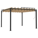 Gazebo with Louvered Roof 3x3 m Taupe Fabric and Aluminium - Top-Down View