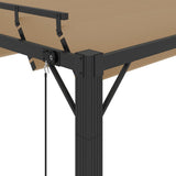 Gazebo with Louvered Roof 3x3 m Taupe Fabric and Aluminium - Rear View