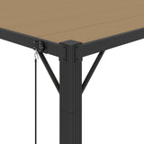 Gazebo with Louvered Roof 3x3 m Taupe Fabric and Aluminium - Close-Up Angle