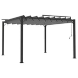 Gazebo with Louvered Roof 3x3 m Anthracite Fabric and Aluminium - Front View