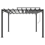 Gazebo with Louvered Roof 3x3 m Anthracite Fabric and Aluminium - Side View