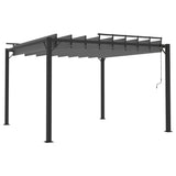 Gazebo with Louvered Roof 3x3 m Anthracite Fabric and Aluminium - 45-Degree Angle