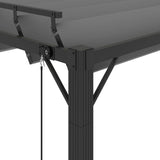 Gazebo with Louvered Roof 3x3 m Anthracite Fabric and Aluminium - Rear View