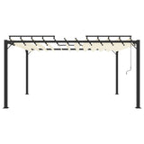 Gazebos 3 x 4 m Cream Fabric and Aluminium - Side View