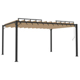 Gazebo with Louvered Roof 3x4 m Taupe Fabric and Aluminium - Front View
