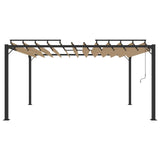 Gazebo with Louvered Roof 3x4 m Taupe Fabric and Aluminium - Side View