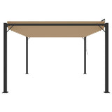 Gazebo with Louvered Roof 3x4 m Taupe Fabric and Aluminium - Top-Down View