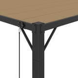 Gazebo with Louvered Roof 3x4 m Taupe Fabric and Aluminium - Close-Up Angle