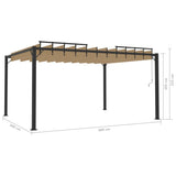 Gazebo with Louvered Roof 3x4 m Taupe Fabric and Aluminium - Low Angle