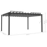 Gazebo with Louvered Roof 3x4 m Anthracite Fabric and Aluminium - Low Angle