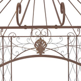 Garden Pavilion Antique Brown 400x258x378 cm Iron - Top-Down View