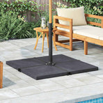 Umbrella Weight Plate Black Granite Square 25 kg