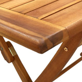 Folding Garden Table 120x70x75 cm Solid Acacia Wood - Rear View