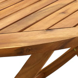 Folding Garden Table 160x85x75 cm Solid Acacia Wood - Rear View