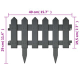 Lawn Edgings 25 pcs Anthracite 10 m PP - Close-Up Angle