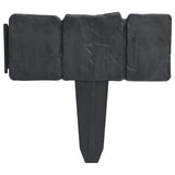 Lawn Fence Stone Look 41 pcs Plastic 10 m