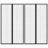 Insect Door Curtains 2 pcs with Magnet Blocks Black 200x80 cm
