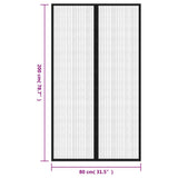 Insect Door Curtains 2 pcs with Magnet Blocks Black 200x80 cm