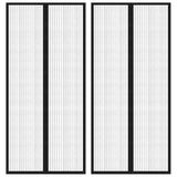 Insect Door Curtains 2 pcs with Magnet Blocks Black 210x90 cm