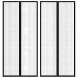 Insect Door Curtains 2 pcs with Magnet Blocks Black 210x90 cm
